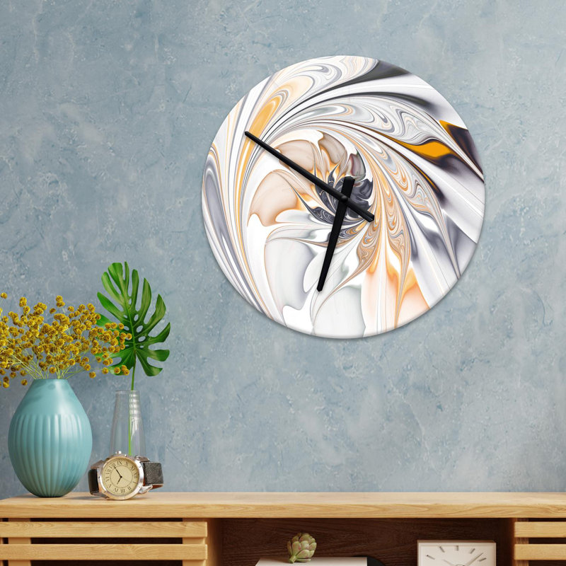 Horloge murale 15,75 po Treyson, Gris / blanc / jaune