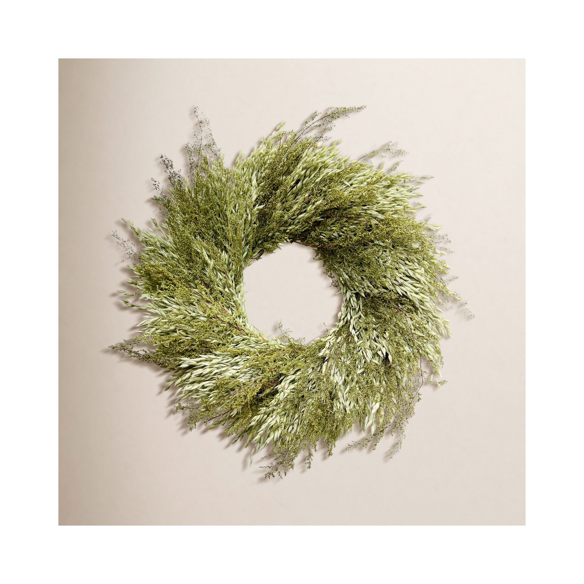 Dried Sweet Annie and Oats Fall Wreath, 22" W x 22" H x 5" D