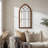 46" x 24" Beaded Wood Arched Cathedral Wall Mirror-2135366814