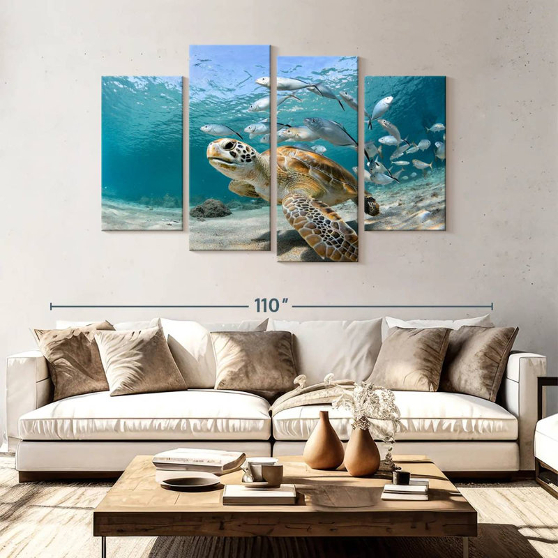 Brampt Fish School And Turtle, 54" H x 84" W