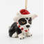Ornement 2 pi 8 po Boston Terrier avec chapeau de Noël