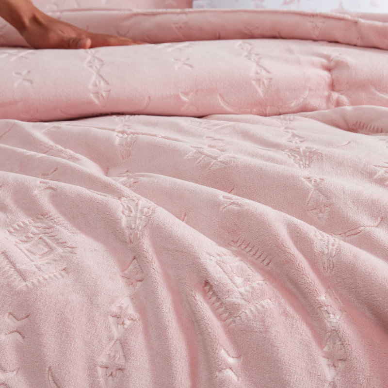 Ensemble d'édredon rose réversible Wrangler, Édredon simple très long + 2 pièces supplément