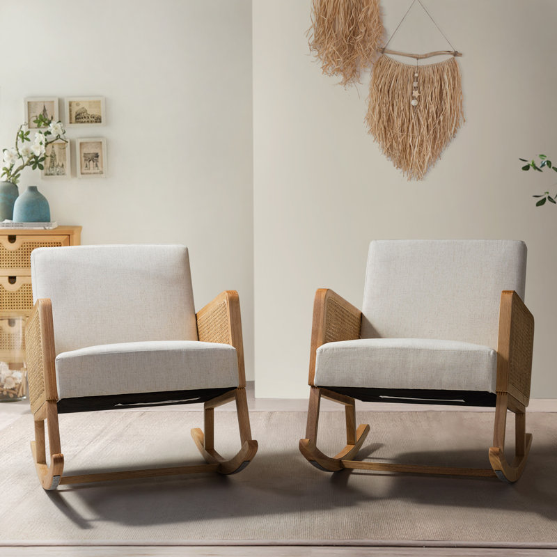Chaise berçante Adena, Lin blanc