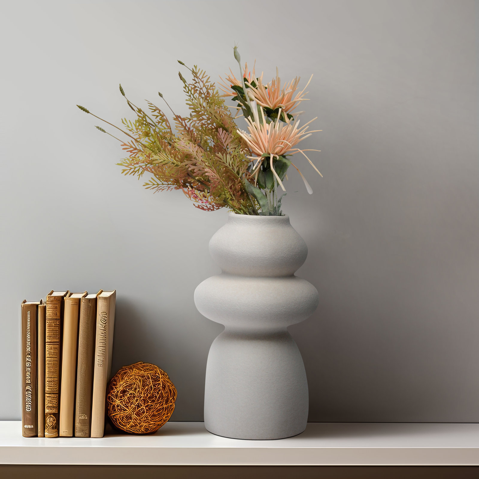 Ceramic Table Vase, 12" H x 8" W x 8" D