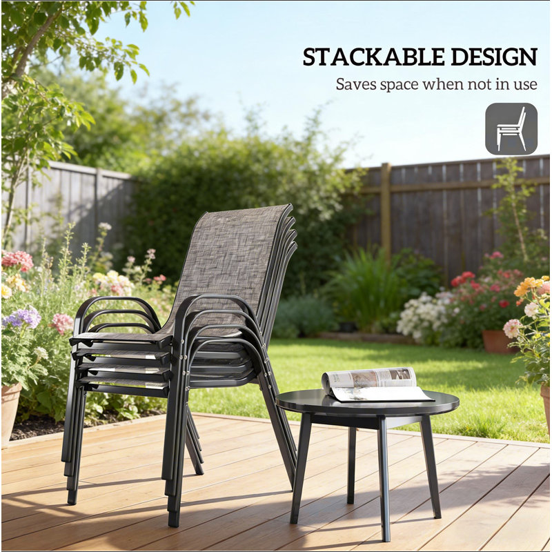 Ensemble de 4 chaises de salle à manger empilables
