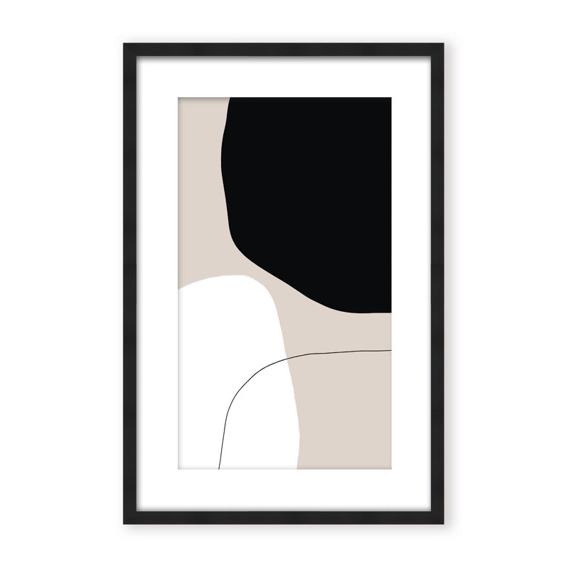 Abstract Pairing by  - Picture Frame Painting on Paper, 48" H x 32" W x 1.125" D, Black, Framed Print