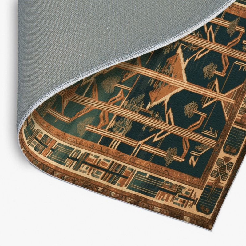 Tapis vert intérieur et extérieur ArtDeco, Rectangulaire 2 pi x 3 pi