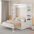 Queen Size Murphy Bed With Couch, Lights And Bookcase-1350921777