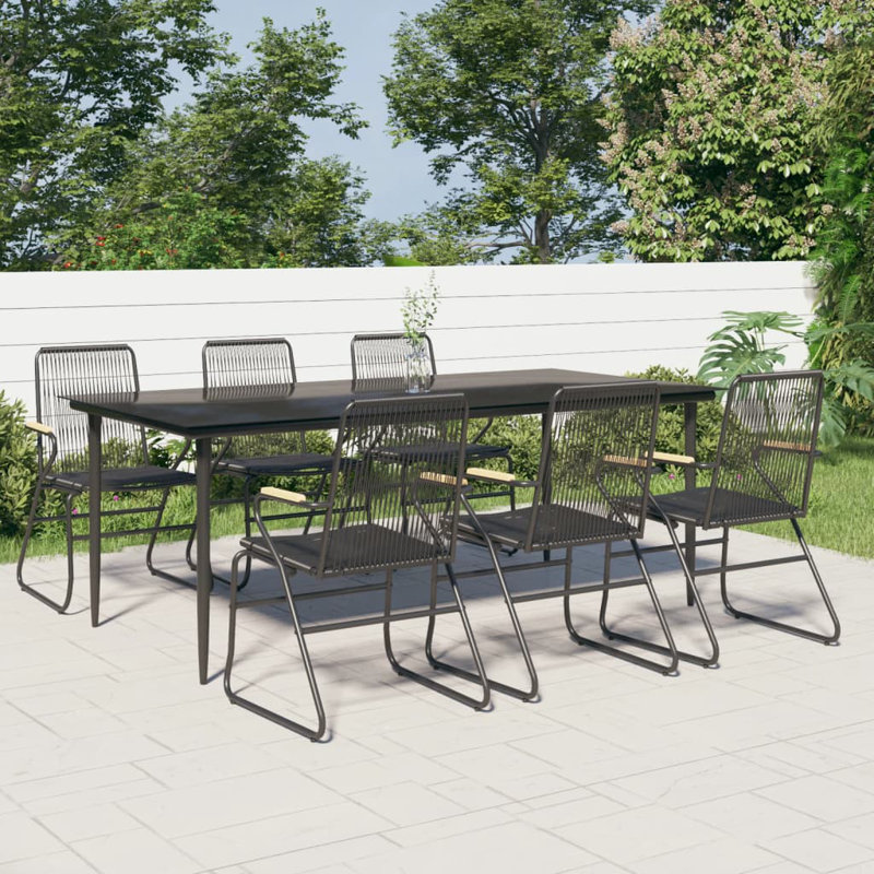 Ensemble repas extérieur pour 6 personnes Catara, L 78,7 po x l 39,4 po x H 29,1 po