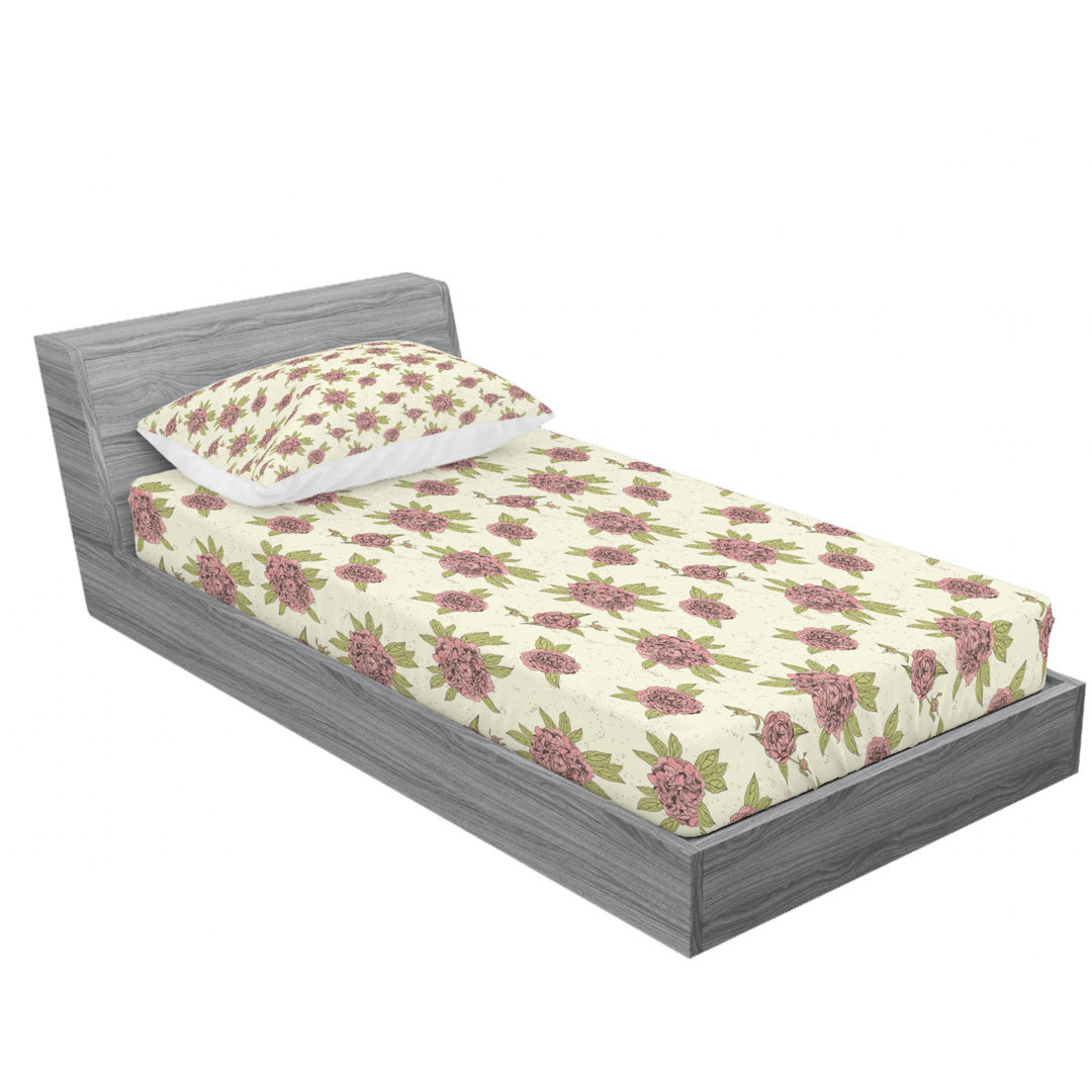 Microfiber Floral Sheet Set Ambesonne