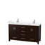 Base de meuble-lavabo double autoportante de 59 po avec miroir de 58 po Sheffield-31336893