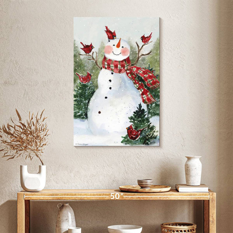 Aquarelle de Noël écossais, H 36 po x l 24 po