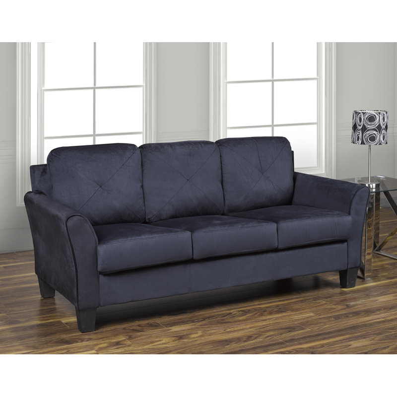Canapé SAMara MicroSuède KD en bleu minuit, Microfibre bleu foncé / microsuède bleu