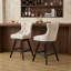 Ensemble de 2 tabourets de bar, tabourets pivotants en velours avec dossier capitonné et pieds en bois, garniture cloutée chromée-128130644