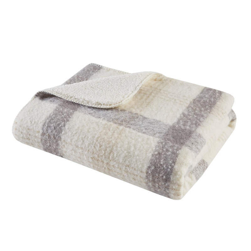 Jeté en faux mohair à sherpa, Naturel