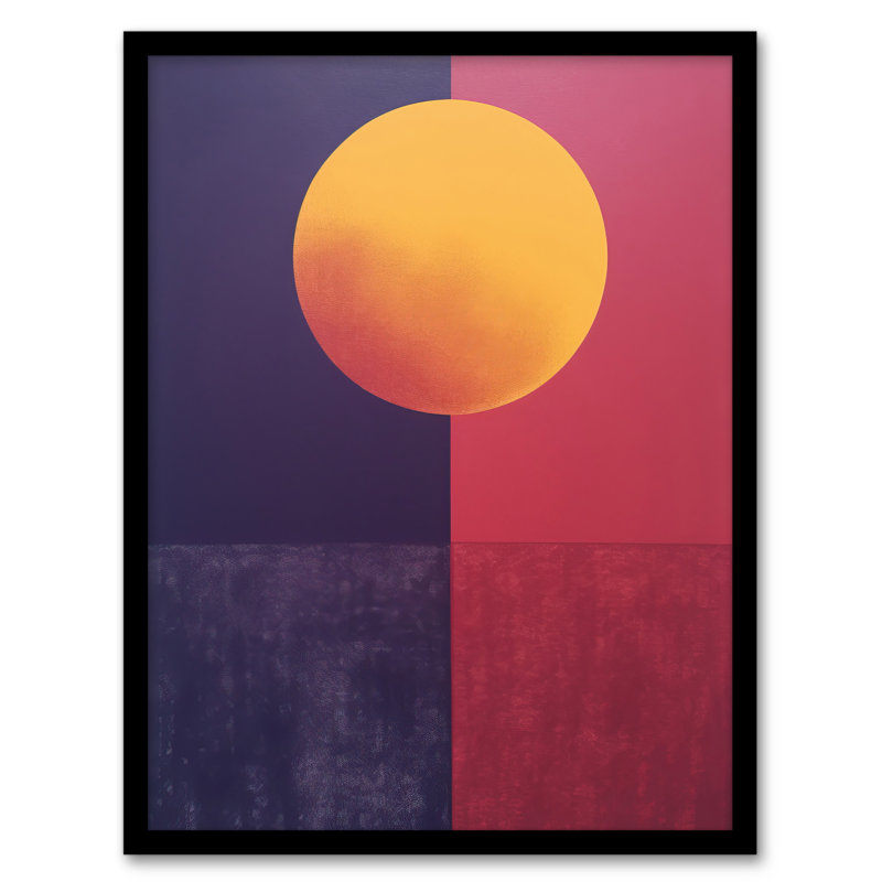 Sunset On Plum Abstract Geometric Sky Purple Orange - Single Picture Frame Print
