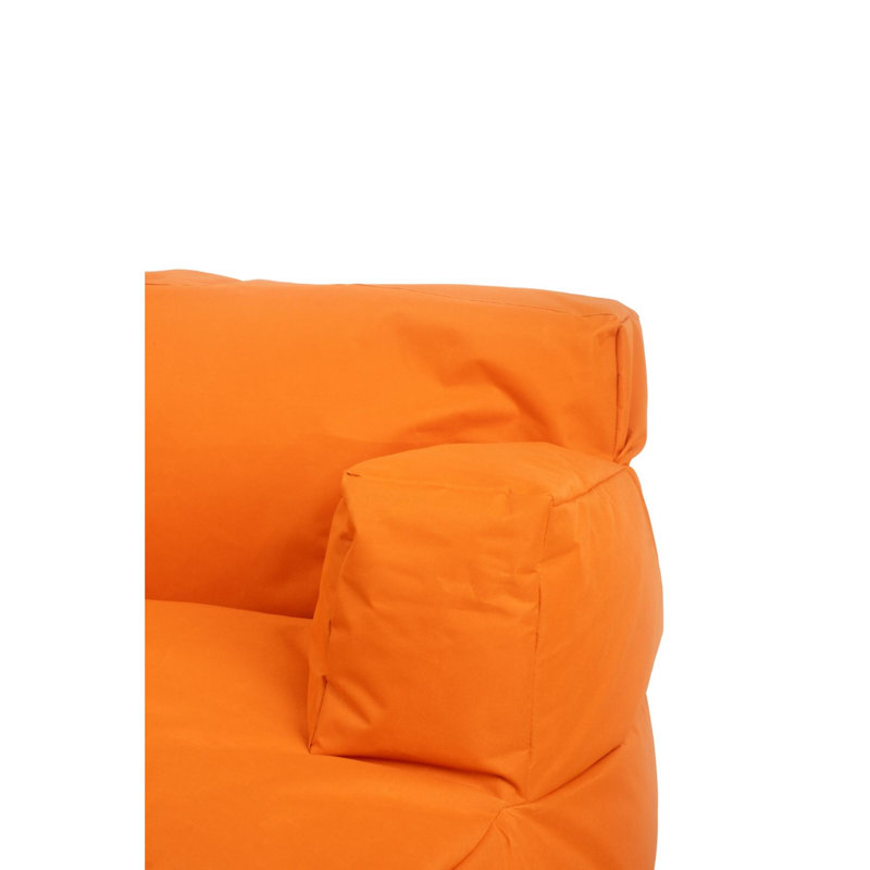 Fauteuil à billes Cozy Orange, 31,5 po x 31,5 po x 11,8 po | 100% polyester avec tissu imperméable | Housse amovible zippée, rembourrée de mousse de mousse de styromousse recyclée | Parfait pour se détendre dans le salon ou la chambre des enfants