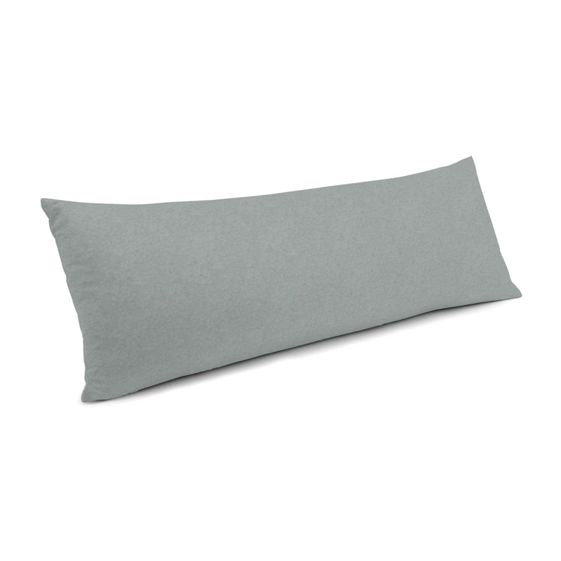 ClassicVelvet Lumbar Pillow Cover & Insert, 12" H x 24" W, Down Blend, Light Gray