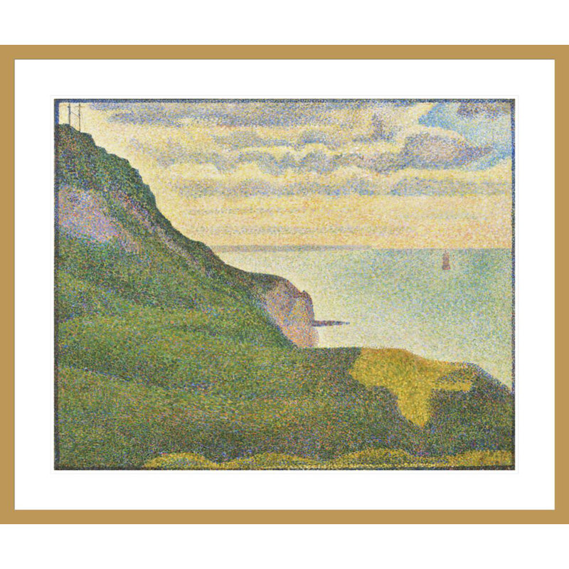 «Seascape at Port-en-Bessin Normandy» par Georges Seurat, impression giclée encadrée, H 33,5 po x l 39,83 po