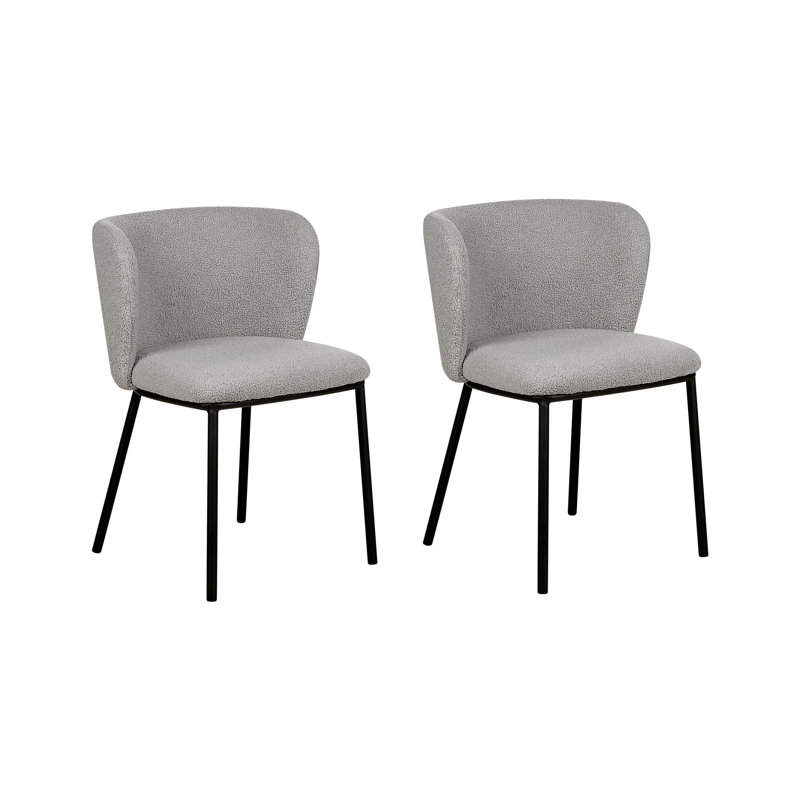 Mina 40cm H Polyester Blend Upholstered Metal Spindle Side Chair, Grey