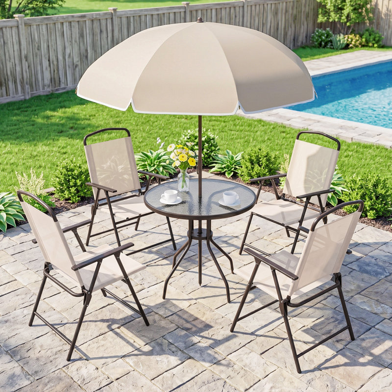 Steel Patio Dining Set Table,