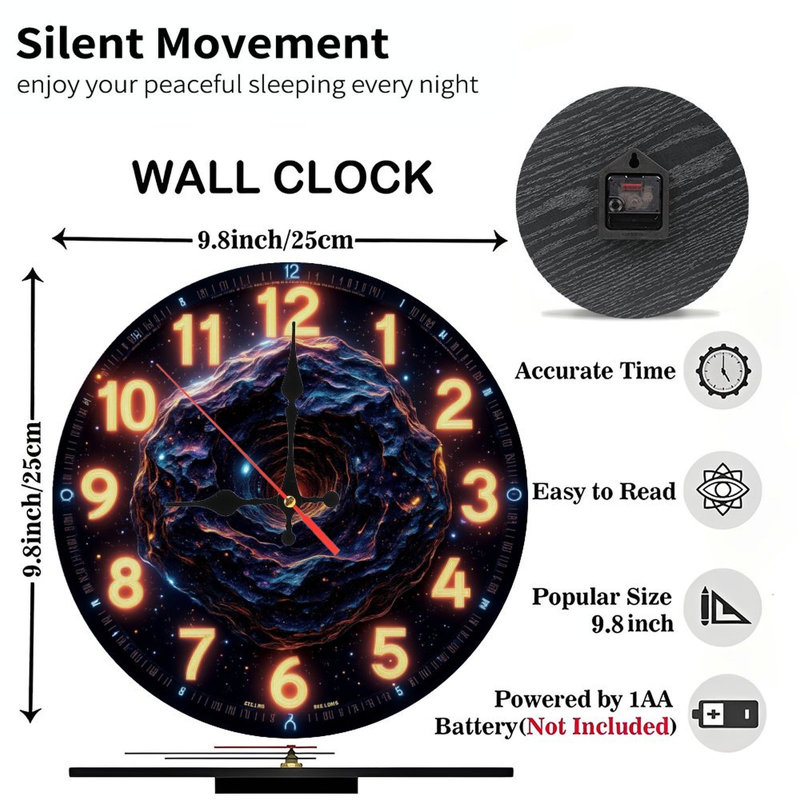 Horloge cosmique avec tourbillon de temps