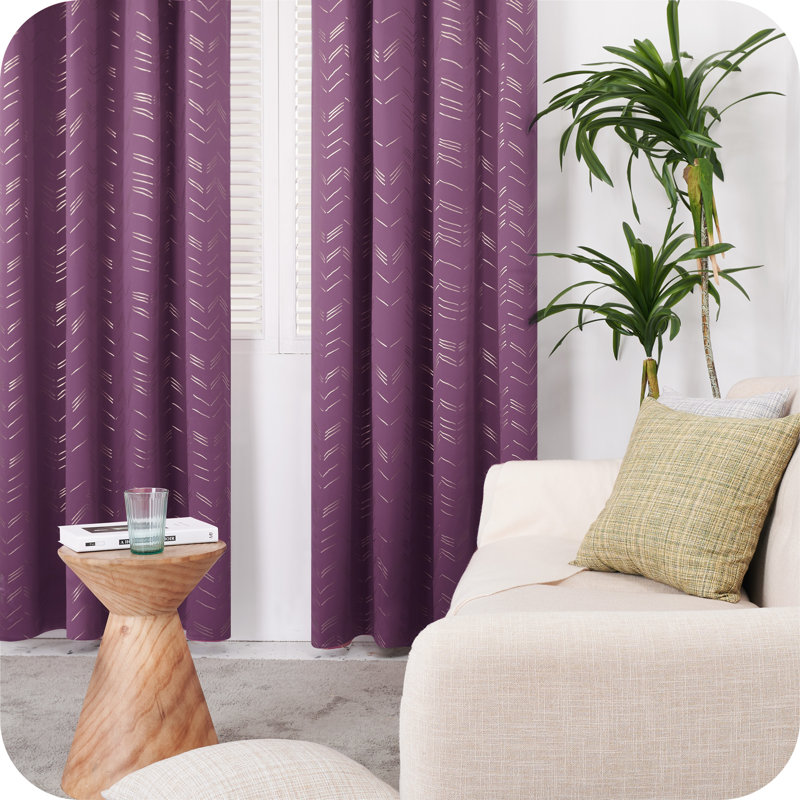 Abrahamsen Blackout Curtain Pair, 55cm Width x 229cm Drop, Purple