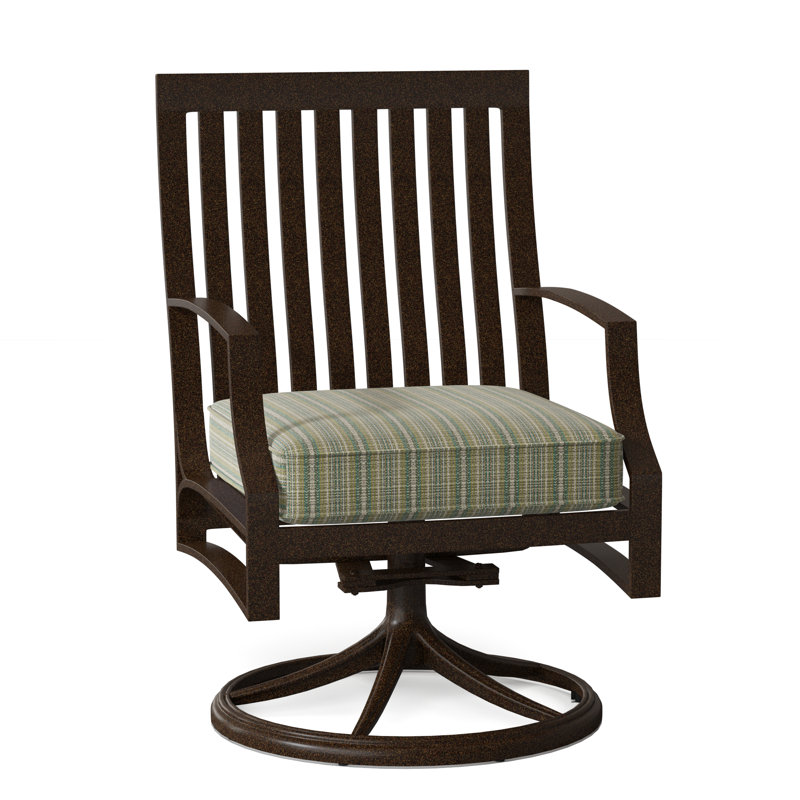 Seal Cove Outdoor Dining Armchair, Chestnut Brown, Brisa Charcoal Distressed Faux Leather
