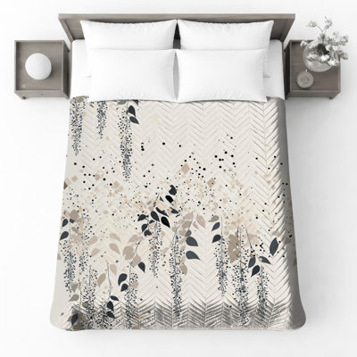 Couvre-lit matelassé à motif de feuilles en cascade toutes tailles