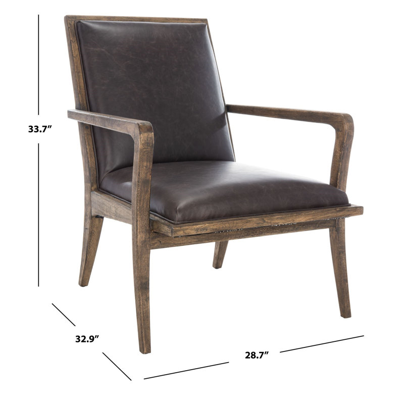 Chaise avec accoudoirs en similicuir 28,7 "Carmel