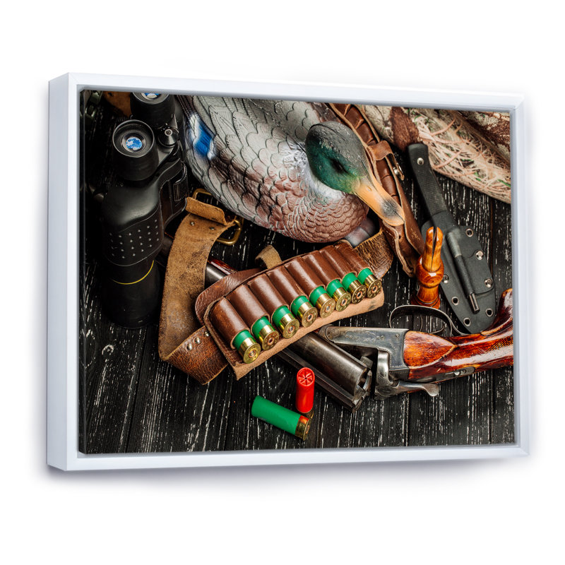 Équipement de chasse sur toile, Cadre flottant blanc, H 34 po x l 44 po x P 1,5 po