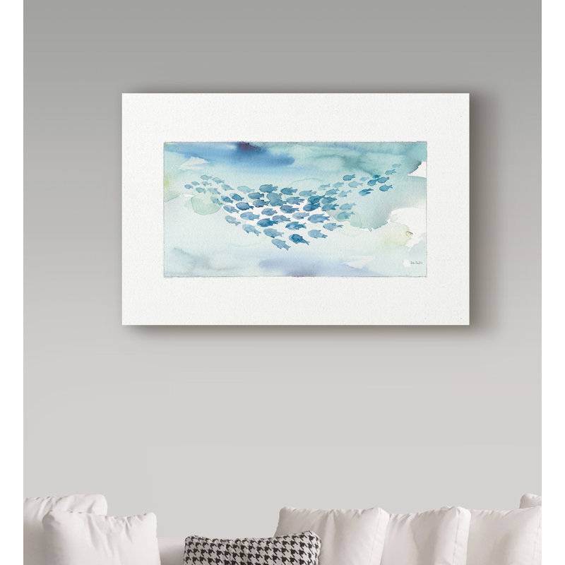 « sea life 1 », reproduction de peinture à l’acrylique sur toile tendue, H 16 po x l 24 po x P 2 po