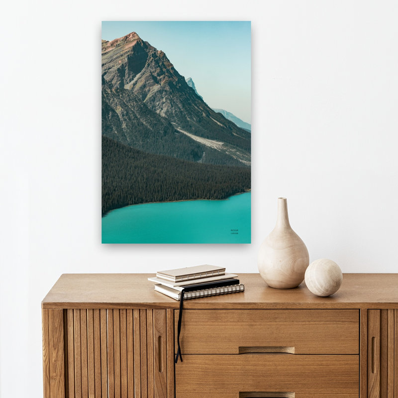 «Mountain Mamma Abstract Contemporary Forest Landscape», reproduction d'art murale, H 18 po x l 12 po