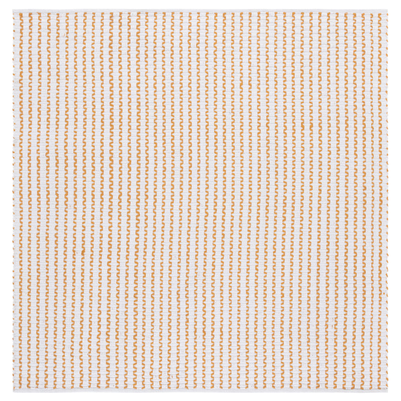 Chevron Handwoven Cotton Area Rug, Square 6'