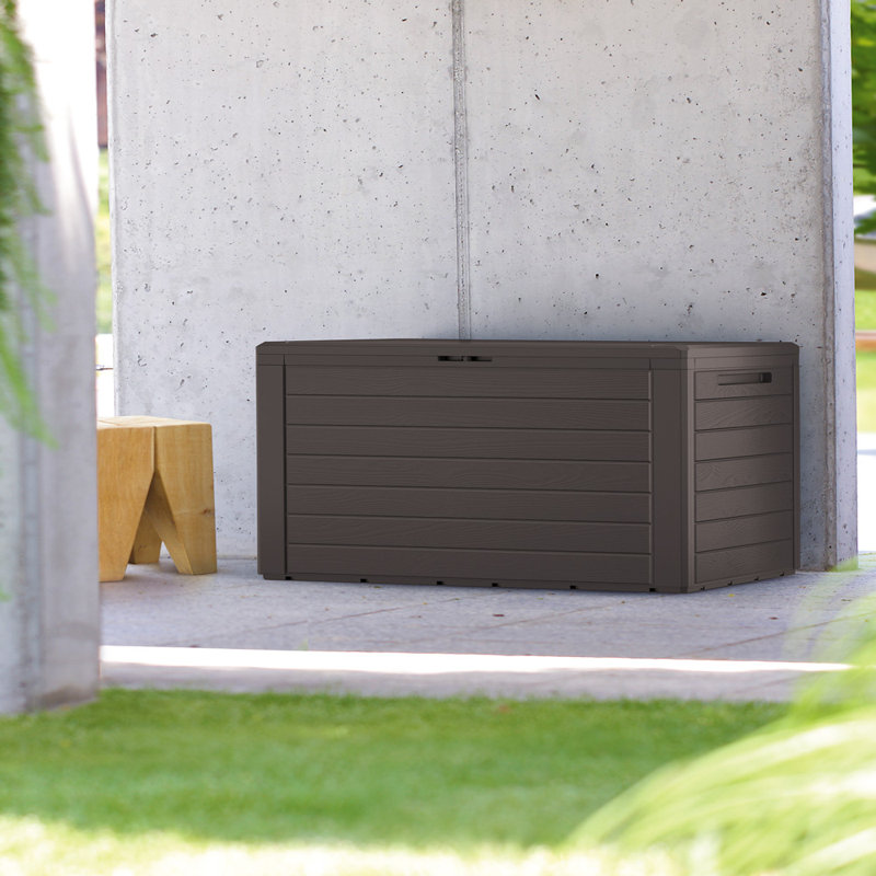 Dakota Fields Annyssa 300L Gallon Water Resistant Plastic Lockable Deck Box, Brown
