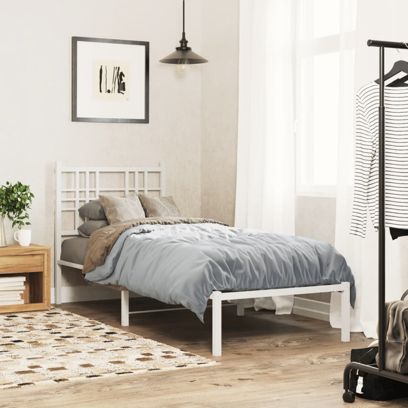 Obasi Metal Bed, Small Single (2'6), White