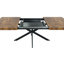 Table de salle à manger rectangulaire rétro avec longueur réglable, panneau de fibres à densité moyenne de haute qualité et pieds en fer noir-2131231057