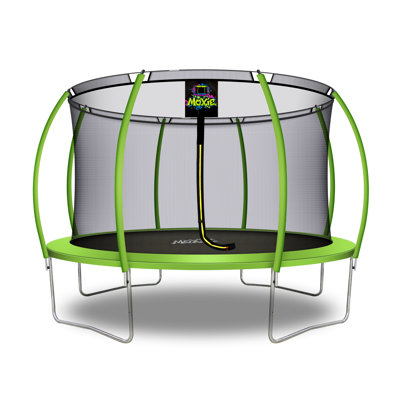 Ensemble de trampoline d'extérieur en forme de citrouille avec enceinte de sécurité Machrus Moxie, 12 pi
