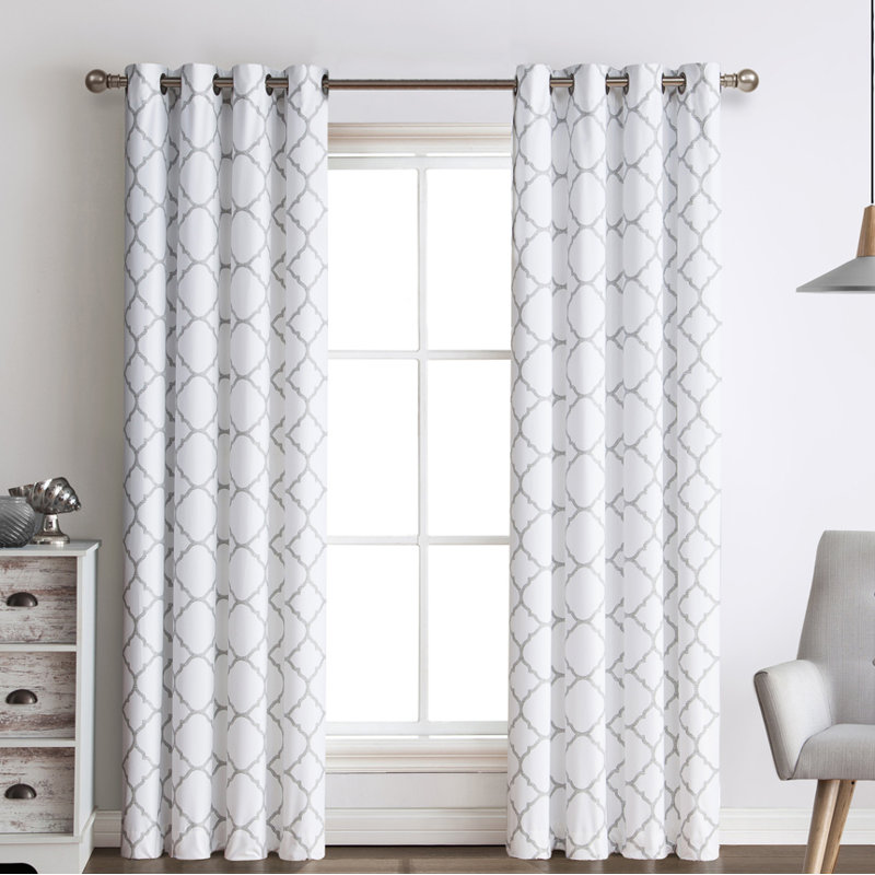 Griner Room Darkening Curtain Pair, Gray