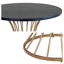 Table de salle à manger compacte avec plateau en placage de chêne et base en fer robuste-1038133062