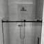 56 à 60 po X P 72 po H Porte de douche coulissante sans cadre au fini noir mat avec verre trempé transparent-117010676