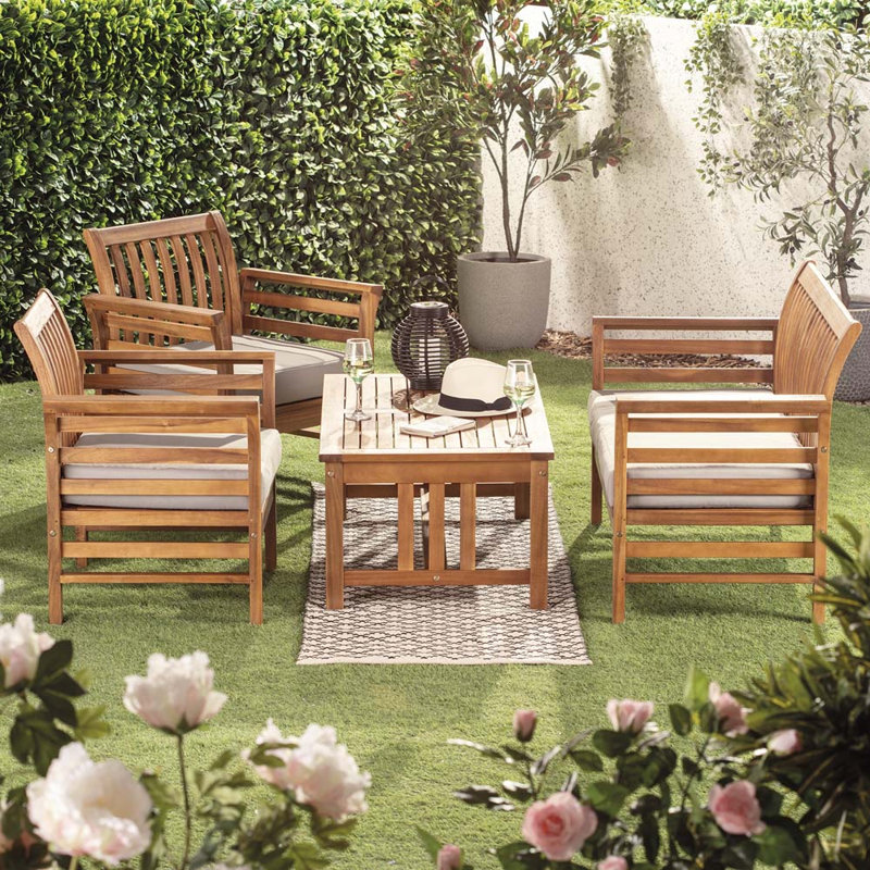 Acacia 4 Person Garden Sofa & Coffee Table Set