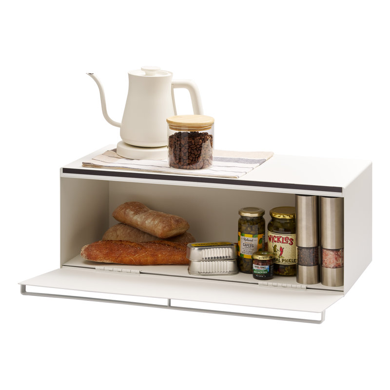 Yamazaki Home Bread Box - Wide, 32L, Holds 22 Lbs, White