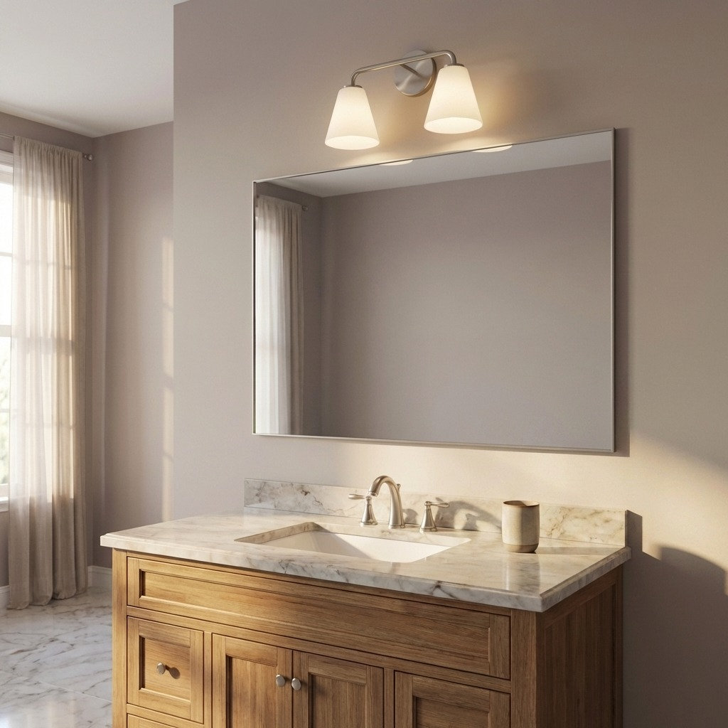 Senda One Light Vanity, 2, Brushed Nickel, White