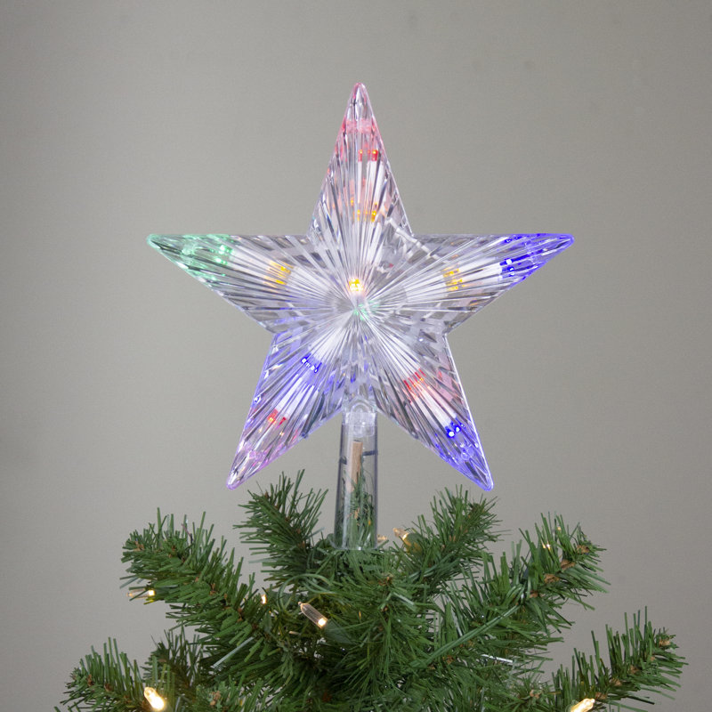 Décoration pour sommet de sapin en forme d'étoile à 5 pointes de 9,5 po - lumières DEL multicolores