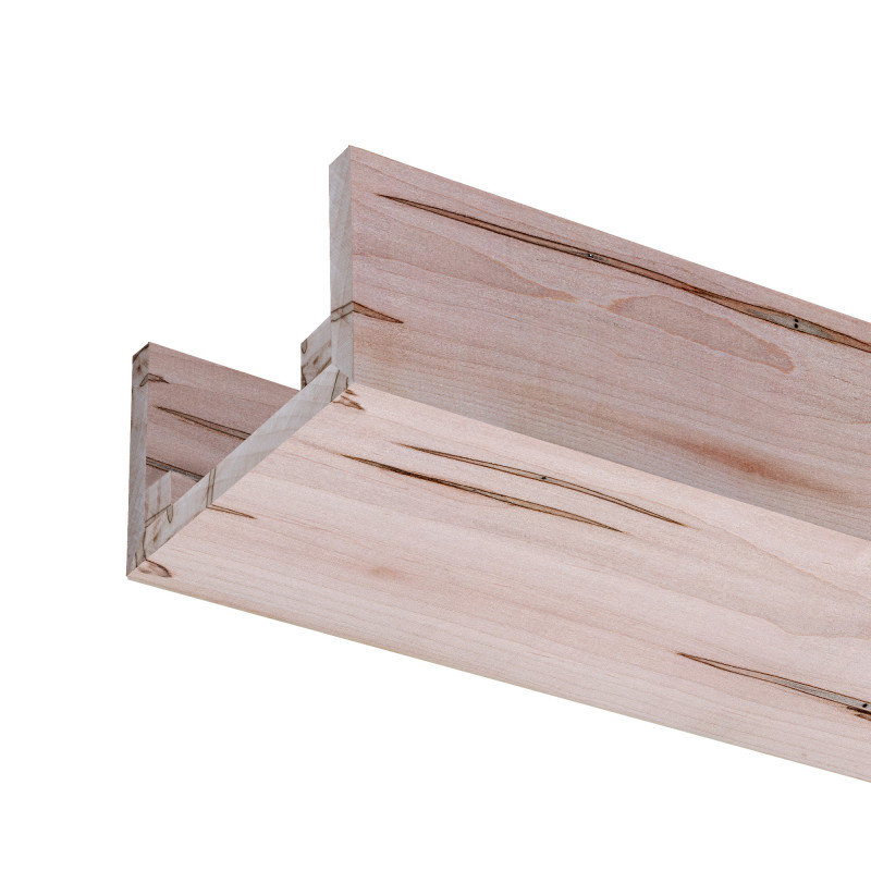 Natural Unfinished Ambrosia Maple U-Shaped Decorative Beam
