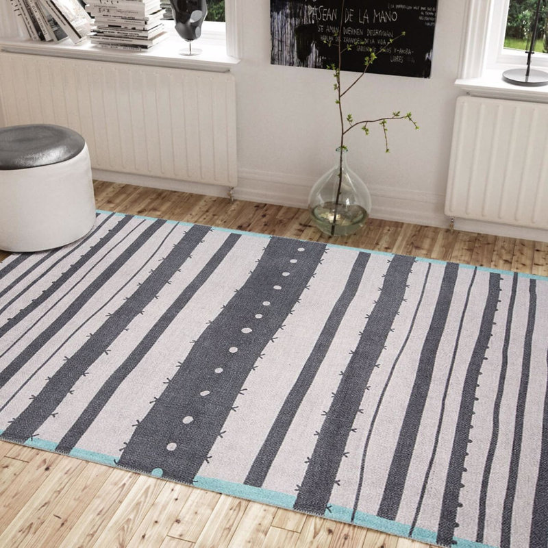 Premium Machine Washable Carpet, 4.6 x 6.2 Feet, 100% Polyester, 1850 g/m² | Pile Height: 0.2 Inches | Eco-Friendly Recycled Poly Cotton Underside | Perfect for Living Room, Bedroom, and High-Traffic Areas
