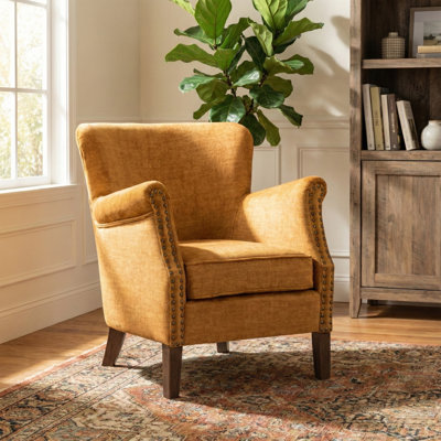 Velour Upholstered Armchair