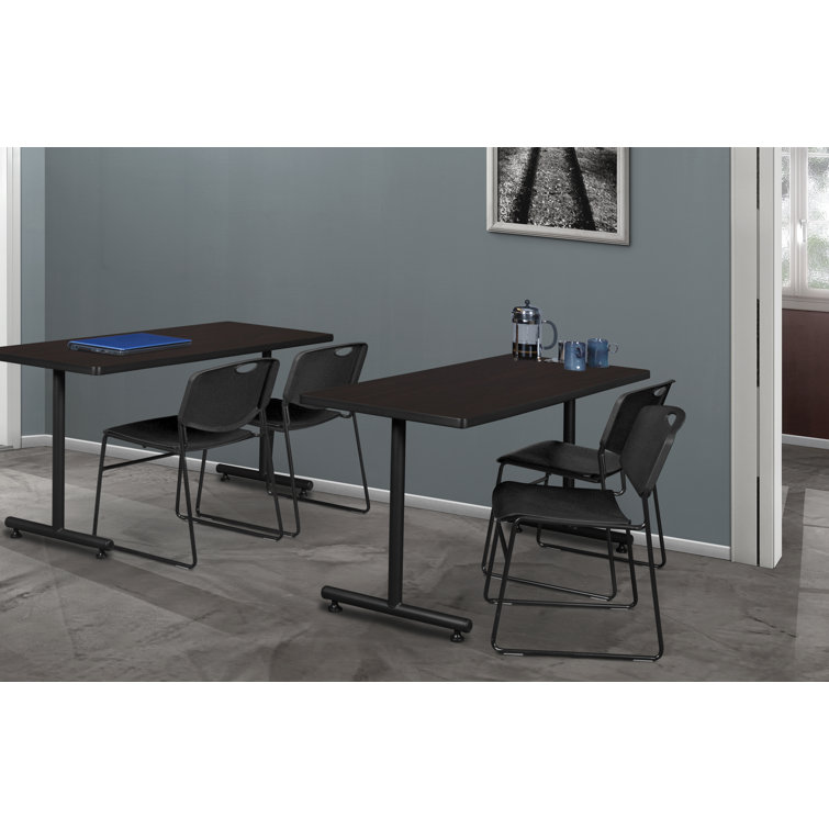 Nicklos T-Base Training Seminar Table, 2 Zeng Stack Chairs