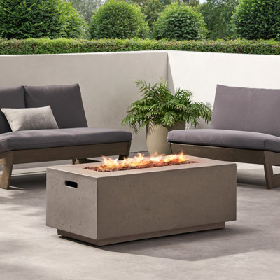 Outdoor Rectangular Iron Propane Fire Pit